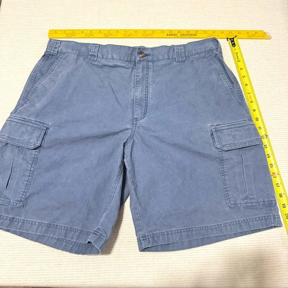 L.L.Bean Blue Cargo Shorts Mens 40W Cotton Natural Fit Washed - Picture 6 of 6
